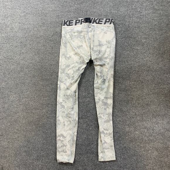 Nike Leggings Mens M Medium White Grey Pro Combat Hypercool Compression Tight - Picture 9 of 12